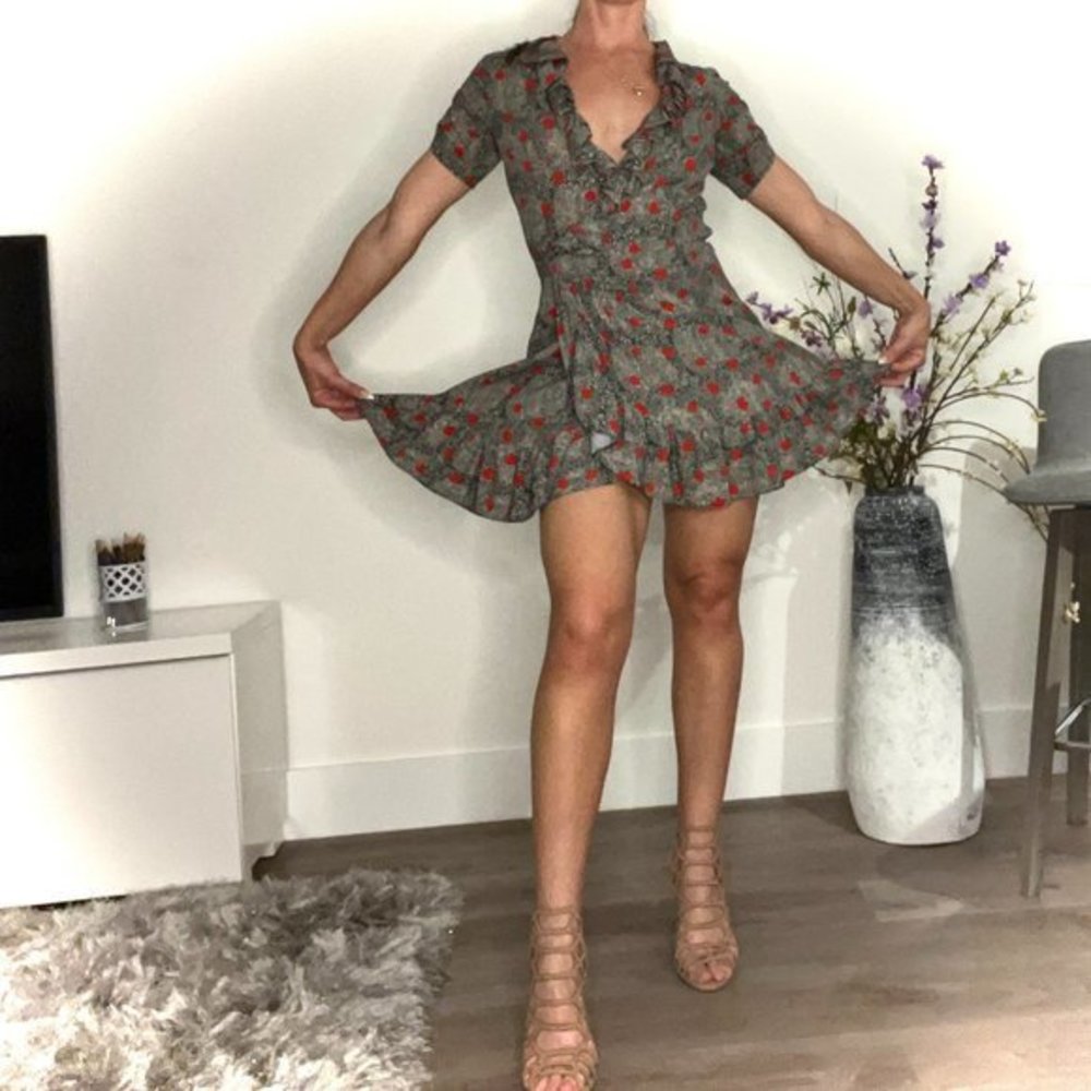 Topshop ft. Keith Moss Excl. Baby Doll Mini Wrap Dress
